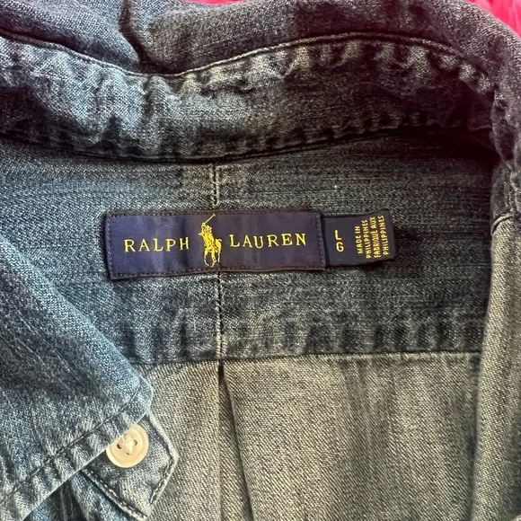 Polo denim long sleeved button up shirt - Picture 2 of 2